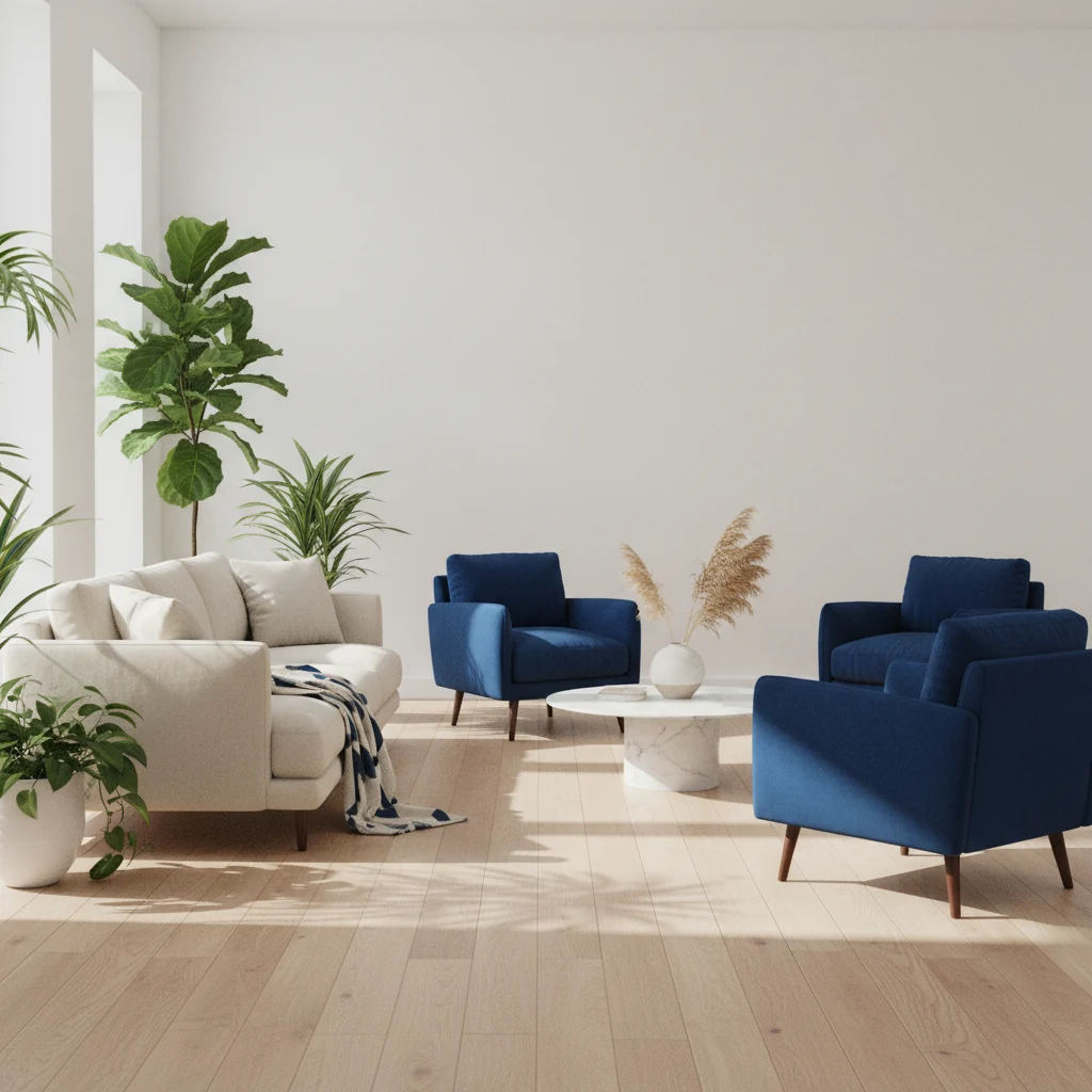 Lichte werkomgeving met een notitieboekje, een plant en een glas water op een houten bureau